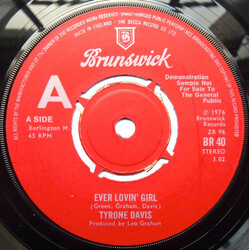 Tyrone Davis Ever Lovin' Girl / Forever USED VINYL 7INCH 45 RPM PROMO
