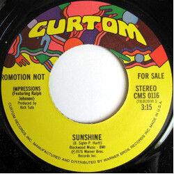 The Impressions Sunshine USED VINYL 7INCH PROMO STEREO MONO
