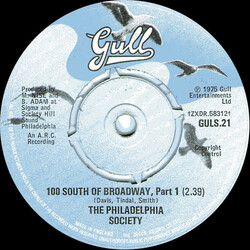 The Philadelphia Society 100 South Of Broadway USED VINYL 7INCH 45 RPM