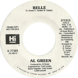 Al Green Belle USED VINYL 7INCH 45 RPM SINGLE PROMO STEREO MONO