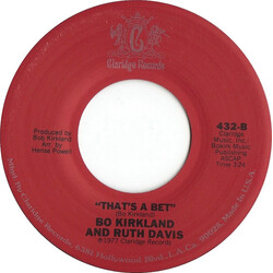 Bo Kirkland / Ruth Davis Stay By My Side / That's A Bet USED VINYL 7INCH SINGLE
