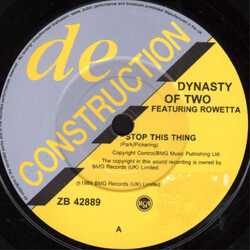 Dynasty Of Two Stop This Thing / Energy USED VINYL 7INCH 45 RPM SINGLE