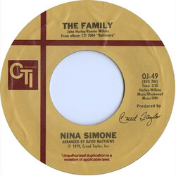 Nina Simone The Family / That's All I Want From You USED VINYL 7INCH 45 RPM SINGLE