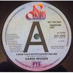 Carol Woods Your Face Keeps Haunting Me USED VINYL 7INCH 45 RPM SINGLE PROMO