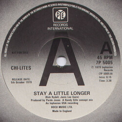 The Chi-Lites Stay A Little Longer USED VINYL 7INCH 45 RPM SINGLE PROMO