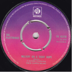 The Playthings Walkin' On A Tight Rope USED VINYL 7INCH 45 RPM