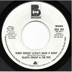 Gladys Knight And The Pips Sorry Doesn't Always Make It Right USED VINYL 7INCH 45 RPM SINGLE PROMO