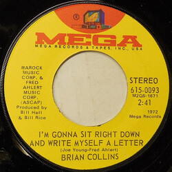 Brian Collins (6) I'm Gonna Sit Right Down And Write Myself A Letter USED VINYL 7INCH 45 RPM SINGLE