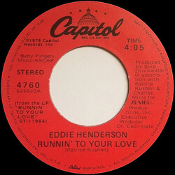 Eddie Henderson Runnin' To Your Love USED VINYL 7INCH 45 RPM SINGLE STEREO