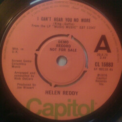 Helen Reddy I Can't Hear You No More USED VINYL 7INCH 45 RPM SINGLE PROMO