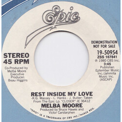 Melba Moore Rest Inside My Love USED VINYL 7INCH 45 RPM SINGLE PROMO