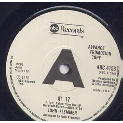 John Klemmer At 17 USED VINYL 7INCH 45 RPM SINGLE PROMO