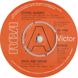 Cheryl Barnes Save And Spend USED VINYL 7INCH 45 RPM SINGLE PROMO STEREO
