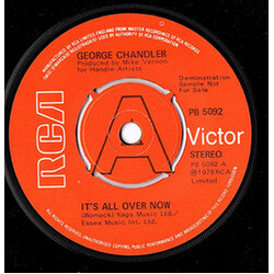 George Chandler It's All Over Now USED VINYL 7INCH 45 RPM SINGLE PROMO STEREO