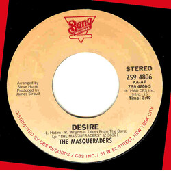 The Masqueraders Desire USED VINYL 7INCH 45 RPM