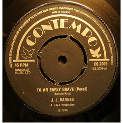 J. J. Barnes To An Early Grave USED VINYL 7INCH 45 RPM