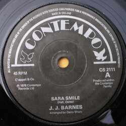 J. J. Barnes Sara Smile USED VINYL 7INCH 45 RPM SINGLE