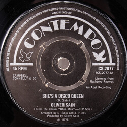 Oliver Sain She's A Disco Queen / Get Up And Hustle USED VINYL 7INCH 45 RPM