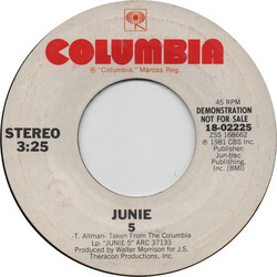 Junie Morrison 5 USED VINYL 7INCH 45 RPM PROMO STYRENE STEREO