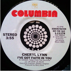Cheryl Lynn I've Got Faith In You USED VINYL 7INCH 45 RPM PROMO STEREO