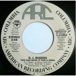 D. J. Rogers You Can Have It For A Song USED VINYL 7INCH 45 RPM PROMO