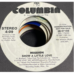 Mission (2) Show A Little Love USED VINYL 7INCH 45 RPM SINGLE PROMO