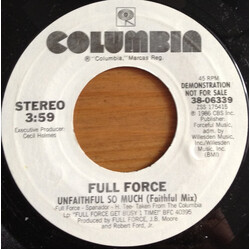 Full Force Unfaithful So Much USED VINYL 7INCH 45 RPM PROMO STYRENE STEREO