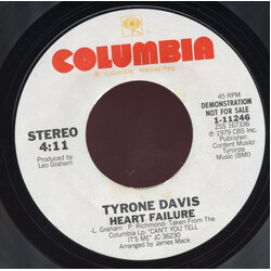 Tyrone Davis Heart Failure USED VINYL 7INCH 45 RPM SINGLE PROMO