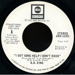 B.B. King I Got Some Help I Don't Need USED VINYL 7INCH 45 RPM PROMO
