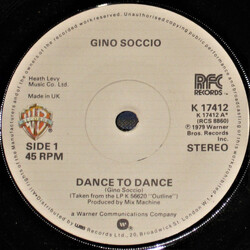 Gino Soccio Dance To Dance USED VINYL 7INCH 45 RPM SINGLE