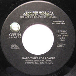 Jennifer Holliday Hard Times For Lovers USED VINYL 7INCH 45 RPM SINGLE PROMO STEREO