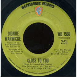 Dionne Warwick Close To You / If We Only Have Love USED VINYL 7INCH 45 RPM SINGLE