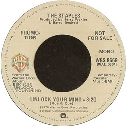 The Staples Unlock Your Mind USED VINYL 7INCH 45 RPM PROMO