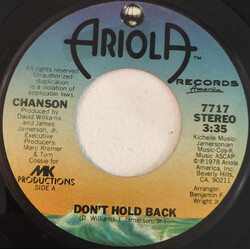 Chanson Don't Hold Back USED VINYL 7INCH 45 RPM SINGLE