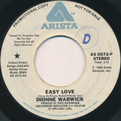 Dionne Warwick Easy Love USED VINYL 7INCH 45 RPM SINGLE PROMO STYRENE STEREO MONO