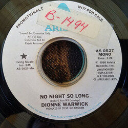 Dionne Warwick No Night So Long USED VINYL 7INCH 45 RPM PROMO MONO