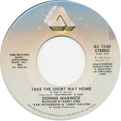 Dionne Warwick Take The Short Way Home USED VINYL 7INCH SINGLE 45 RPM