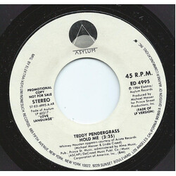 Teddy Pendergrass Hold Me USED VINYL 7INCH 45 RPM SINGLE PROMO WHITE LABEL