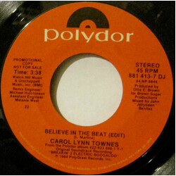 Carol Lynn Townes Believe In The Beat USED VINYL 7INCH 45 RPM SINGLE PROMO