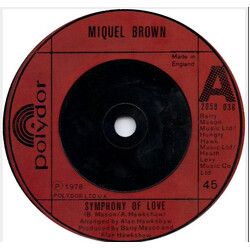Miquel Brown Symphony Of Love USED VINYL 7INCH 45 RPM