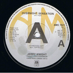 Jerry Knight Overnight Sensation USED VINYL 7INCH 45 RPM PROMO
