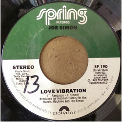 Joe Simon Love Vibration USED VINYL 7INCH 45 RPM SINGLE