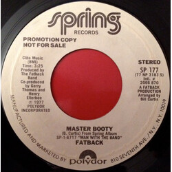 The Fatback Band Master Booty USED VINYL 7INCH 45 RPM PROMO