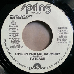 The Fatback Band Love In Perfect Harmony USED VINYL 7INCH PROMO STEREO