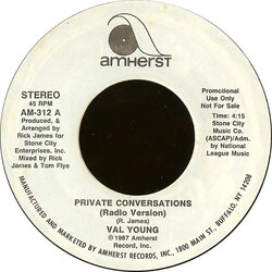 Val Young Private Conversations USED VINYL 7INCH 45 RPM PROMO STYRENE STEREO