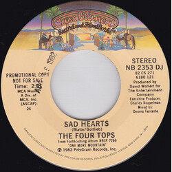 Four Tops Sad Hearts USED VINYL 7INCH 45 RPM PROMO