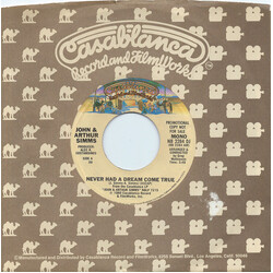 John & Arthur Simms Never Had A Dream Come True USED VINYL 7INCH 45 RPM SINGLE MONO STEREO PROMO