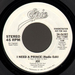 Joi (7) I Need A Prince (Radio Edit) USED VINYL 7INCH 45 RPM STEREO PROMO