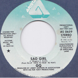 GQ Sad Girl USED VINYL 7INCH 45 RPM SINGLE STEREO MONO PROMO