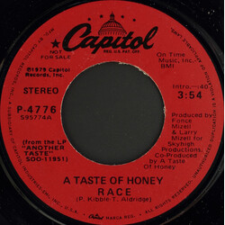 A Taste Of Honey Race USED VINYL 7INCH 45 RPM SINGLE PROMO STEREO MONO
